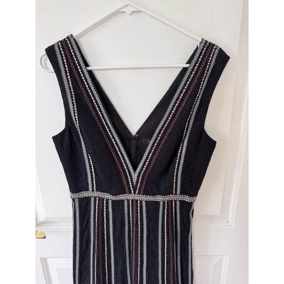 BCBG Veira Floral Lace Gown Formal Wedding Guest V Neck Maxi Size 6 - Picture 4 of 7